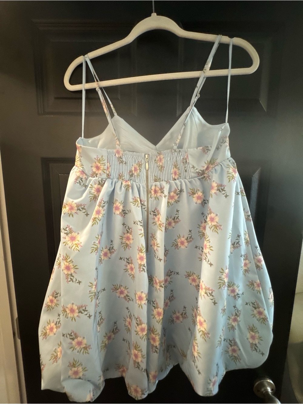 Free People Light Blue Floral Mini Bubble Dress - Picture 2 of 3